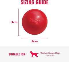 KONG Ball with Hole - Durable Dog Fetch Toy for Training, Interactive Playtime & More - Classic KONG Natural Rubber Ball - Red