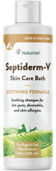 NaturVet Septiderm-V Skin Care Bath Wash for Dogs & Cats – Pet Health Supplement for Dermatitis, Dog Skin Allergies, Itching, Hot Spots – Pet Shampoo