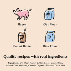 Bocce's Bakery Bac'N Nutty Training Treats for Dogs, Wheat-Free Dog Treats, Made with Real Ingredients, Baked in The USA, All-Natural & Low Calorie Training Bites, PB & Bacon Recipe, 6 oz