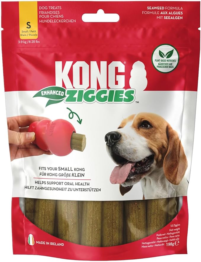 KONG Ziggies Enhanced Teeth Cleaning Dog Treats - Can Be Used Rubber Classic Toys