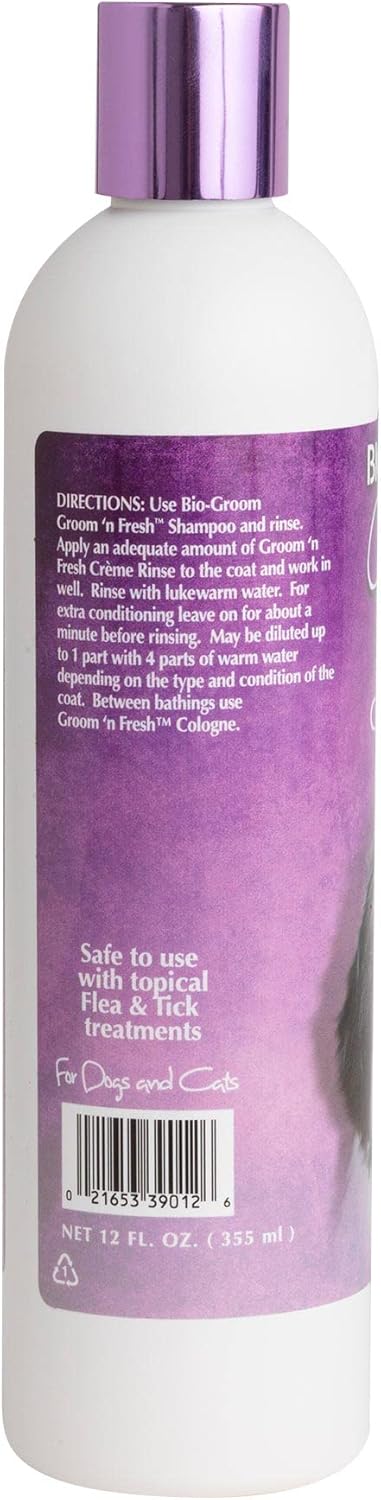 Bio-Groom Groom'n Fresh Dog Conditioner – Scented Dog Bathing Supplies, Puppy Wash, Cat & Dog Grooming Supplies for Sensitive Skin, Cruelty-Free, Made in USA, Tearless Dog Products – 12 fl oz 1-Pack