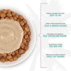 Tiki Cat Stix Mousse Treats, Single Serve Indulgent Lickable Treat or Dry Food Topper, Chicken and Shrimp in Creamy Gravy