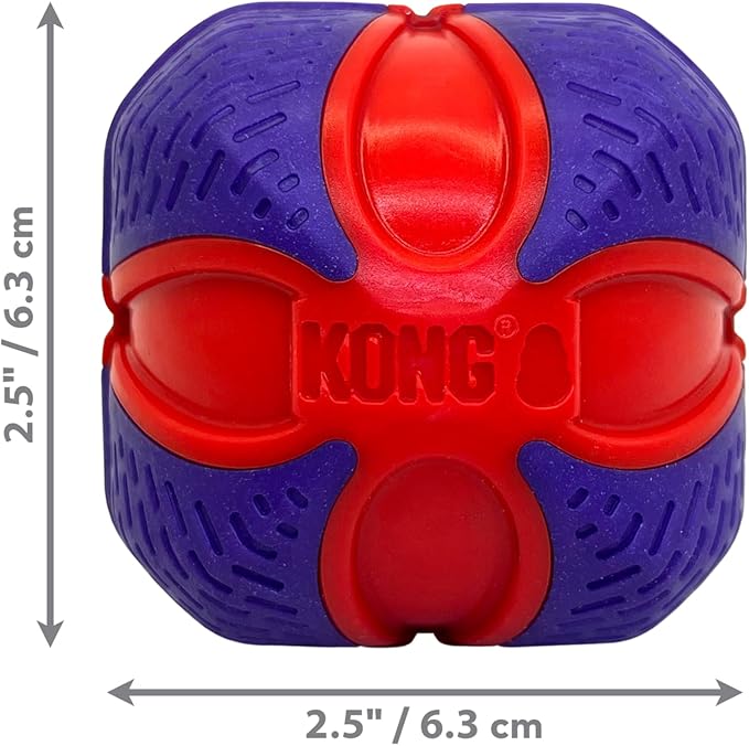 KONG Duets Duos Bouncy Dual Color Squeaky Toy fot Dogs (Ball)