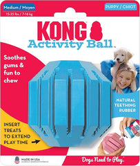 KONG Puppy Activity Ball - Soft & Durable Natural Puppy Rubber Dog Toy - Chew Toy for Teething Puppies - Eases Aching Teeth and Gums