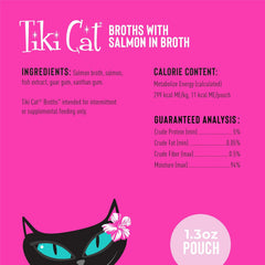 Tiki Cat Born Carnivore Broths, Salmon Recipe, Hydration and Flavor Supplement Cat Food Topper