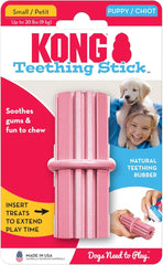 KONG Puppy Teething Stick - Soft Teething & Teeth Cleaning Stick - Natural Rubber Dog Chew Toy with Ridges - Perfect for Snacks & Treats - for Small Puppies