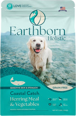 Earthborn Holistic Coastal Catch Herring Meal & Vegetables Grain-Free Sensitive Skin & Stomach Dry Food for Dogs and Puppies