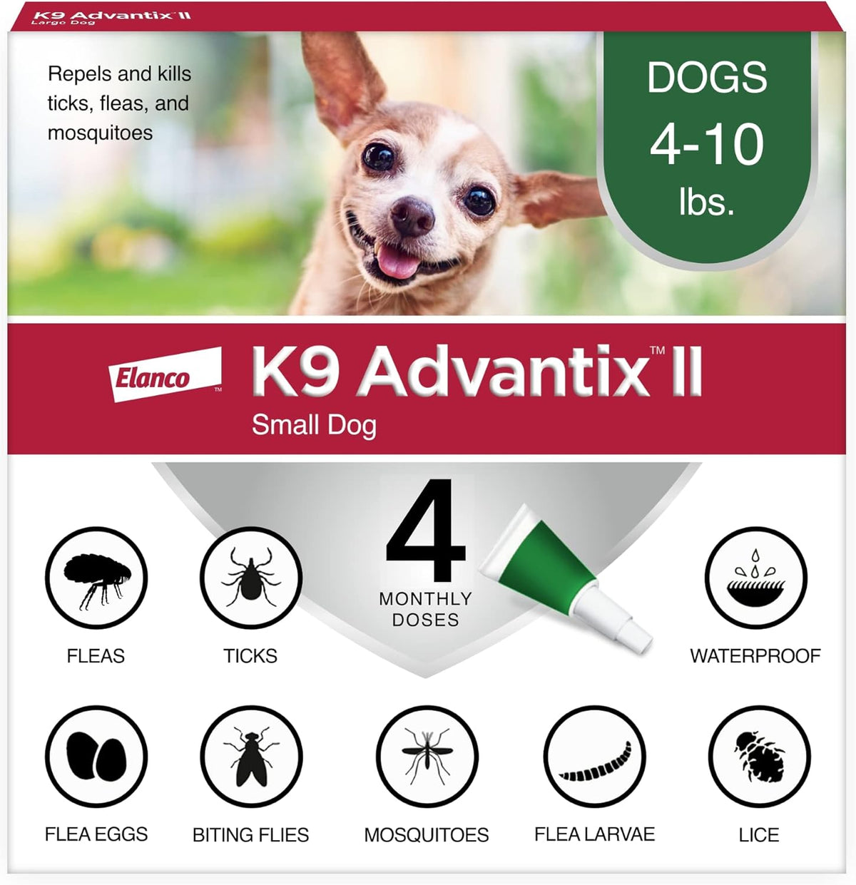 Elanco K9 Advantix II Dog Vet-Recommended Flea, Tick & Mosquito Treatment & Prevention | 4-Mo Supply
