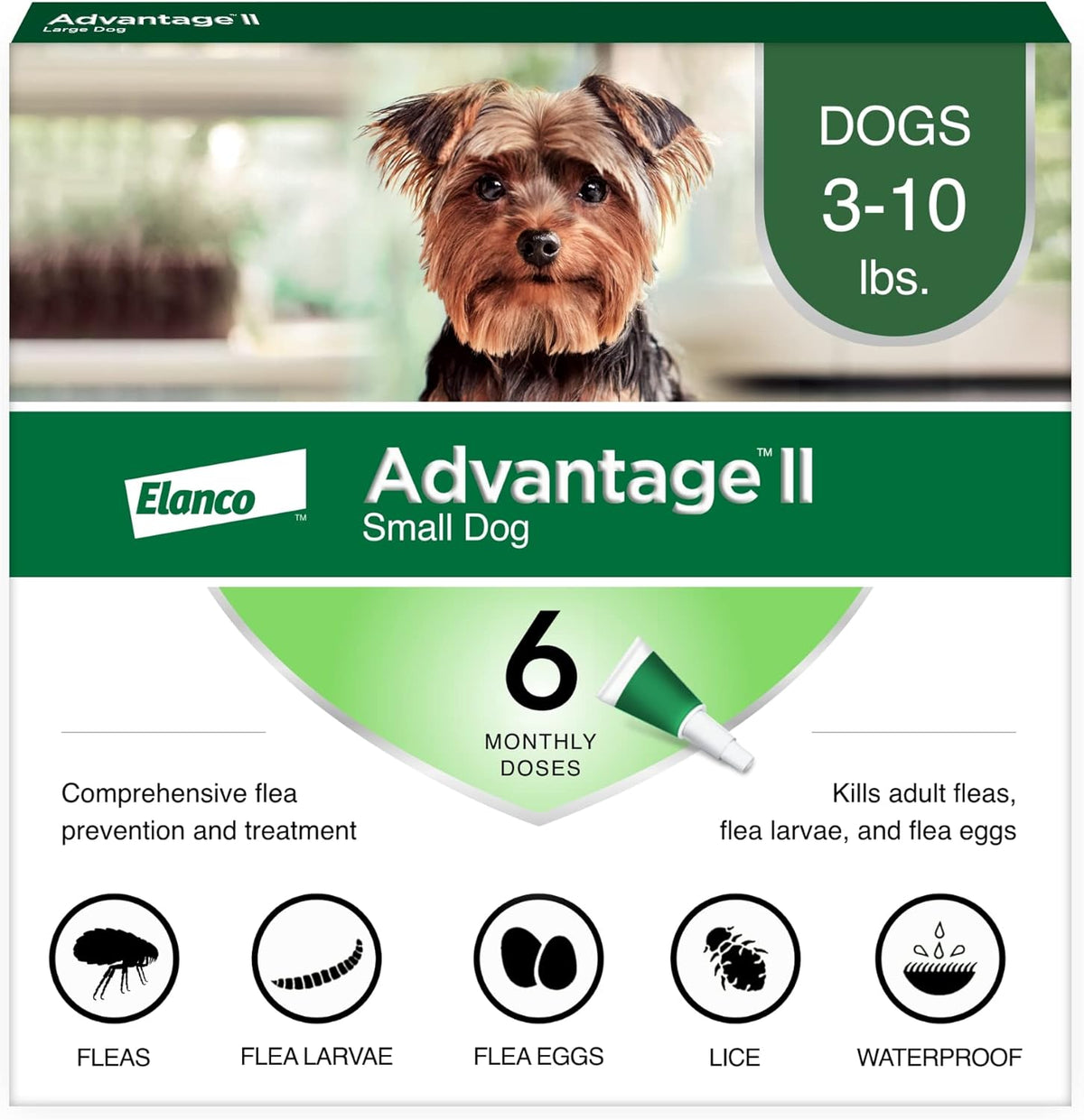 Elanco Advantage II Dog Vet-Recommended Flea Treatment & Prevention | 6-Month Supply