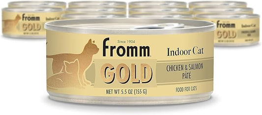 Fromm Indoor Gold Chicken & Salmon Pate Cat Food - Premium Wet Cat Food - Chicken Recipe - Case of (12) 5.5 oz Cans