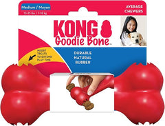 KONG Goodie Bone - Classic Durable Natural Rubber Dog Bone, Supports Mental Engagement - Treat Dispensing - Red