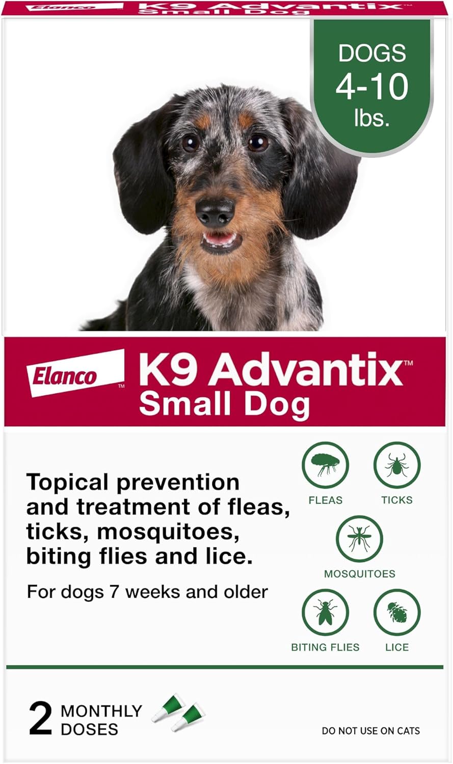 K9 Advantix Flea, Tick & Mosquito Prevention for Dogs | Flea Drops for Small Dogs | Apply Monthly | 2 Treatments