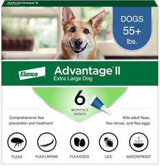 Elanco Advantage II Dog Vet-Recommended Flea Treatment & Prevention | 6-Month Supply