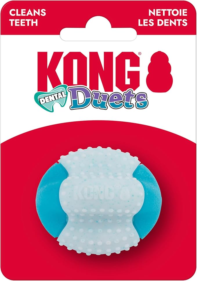 KONG Duets Dental Dog Toy - Raised Nubs with Dual Textures to Clean Teeth and Freshen Breath