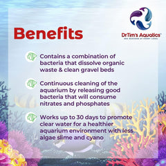 DrTim's Aquatics Reef Safe Waste-Away Time Release Gel – Natural Fish Tank & Aquarium Leave-in Waste Management Solution for Dissolving Cleaning Organic Sludge - Medium