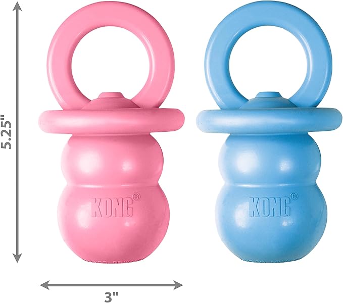 KONG Puppy Binkie - Pacifier Dog Toy for Puppies - Stuffable Treat Chew Toy for Treats - Durable Natural Rubber for Teething Puppy