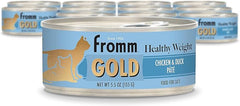 Fromm Healthy Weight Gold Chicken & Duck Pate Cat Food - Premium Wet Cat Food - Chicken Recipe - Case of (12) 5.5 oz Cans