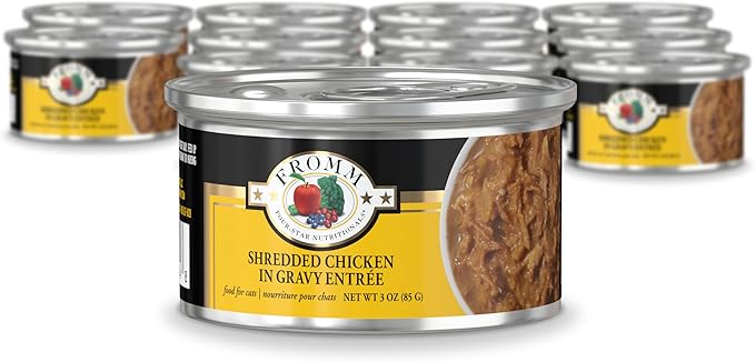 Fromm Four-Star Nutritionals Shredded Chicken in Gravy Entrée - Premium Wet Cat Food - Chicken Recipe