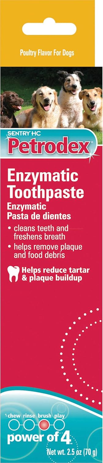 Petrodex Toothpaste for Dogs and Puppies, Cleans Teeth and Fights Bad Breath, Reduces Plaque and Tartar Formation, 2.5oz