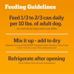 Pedigree Meaty Ground Dinner Filet Mignon Flavor Canned Dog Food 12pk , 13.2 Ounces