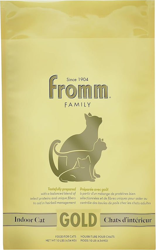 Fromm Indoor Cat Gold Dry Cat Food - Hairball Management Cat Food for Adult Cats - Chicken Recipe