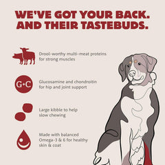 Farmstead Feast, Dry Dog Food, Pork Meal and Lamb Meal Large Breed Adult Recipe with Grains, 25 lb Bag
