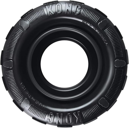 KONG Extreme Tires - KONG's Most Durable Natural Rubber Chew & Fetch Toy - Treat Dispenser Dog Tire Toy - Pet Supplies for Outdoor & Indoor Play