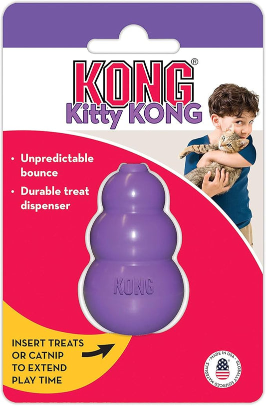 Kong - Kitty Kong - Toy and Treat Dispenser, Lightweight Durable Rubber Cat Toy