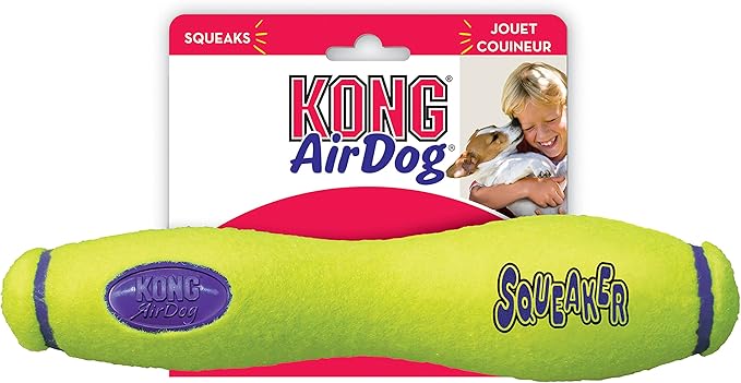 KONG - AirDog® Squeaker Stick - Squeaky Bounce and Fetch Toy Tennis Ball Material