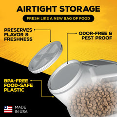 Gamma2 Vittles Vault Pet Food Storage Containers - Sealed Dog and Cat Food Storage Container, Fits up to 25lbs, Made in the USA - [12"L x 13.75"H]