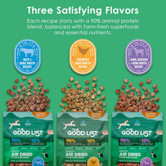 Farmland Traditions The Good List Air-Dried Dog Food, Premium Chicken & Bone Broth for Dogs, Protein Rich & Grain-Free Nutrition