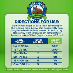 Grizzly Pet Products Algal Plus Omega 3-6-9 Food Supplement for Dogs and Cats