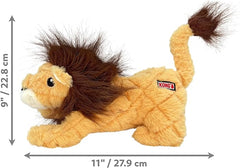 KONG Scampers Wildlife Plush Dog Toy with Low Tone Squeaker (Lion)