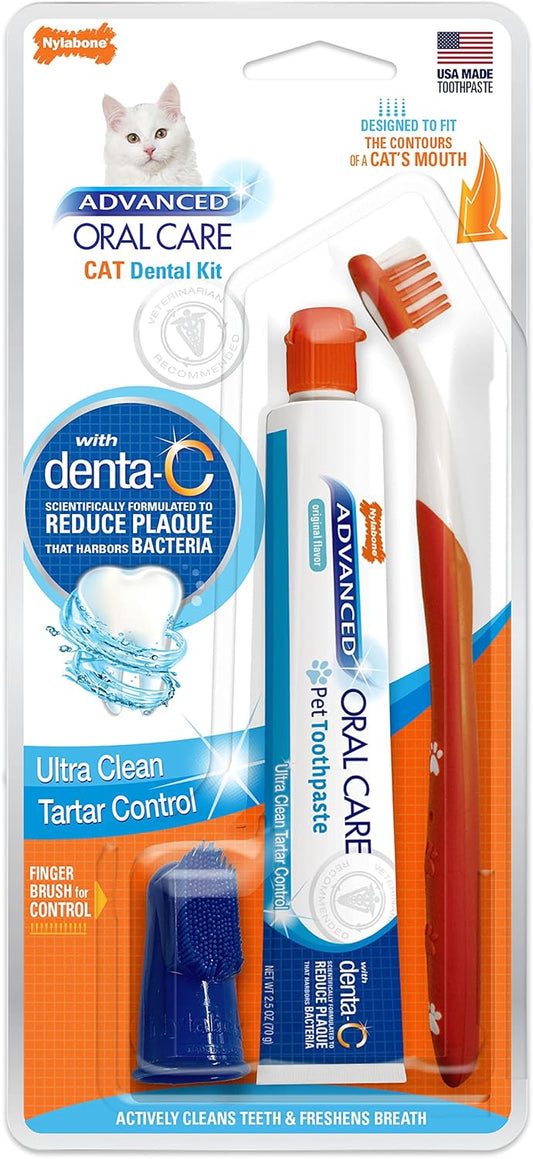 Nylabone Advanced Oral Care Cat Dental Kit Original