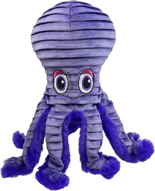 KONG Cuteseas Rufflez Soft Ridged Plush Dog Toy (Octopus)