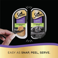 SHEBA Perfect Portions Paté Wet Cat Food Tray (1 Count, 2 Servings), Roasted Turkey Entrée 2.6-oz