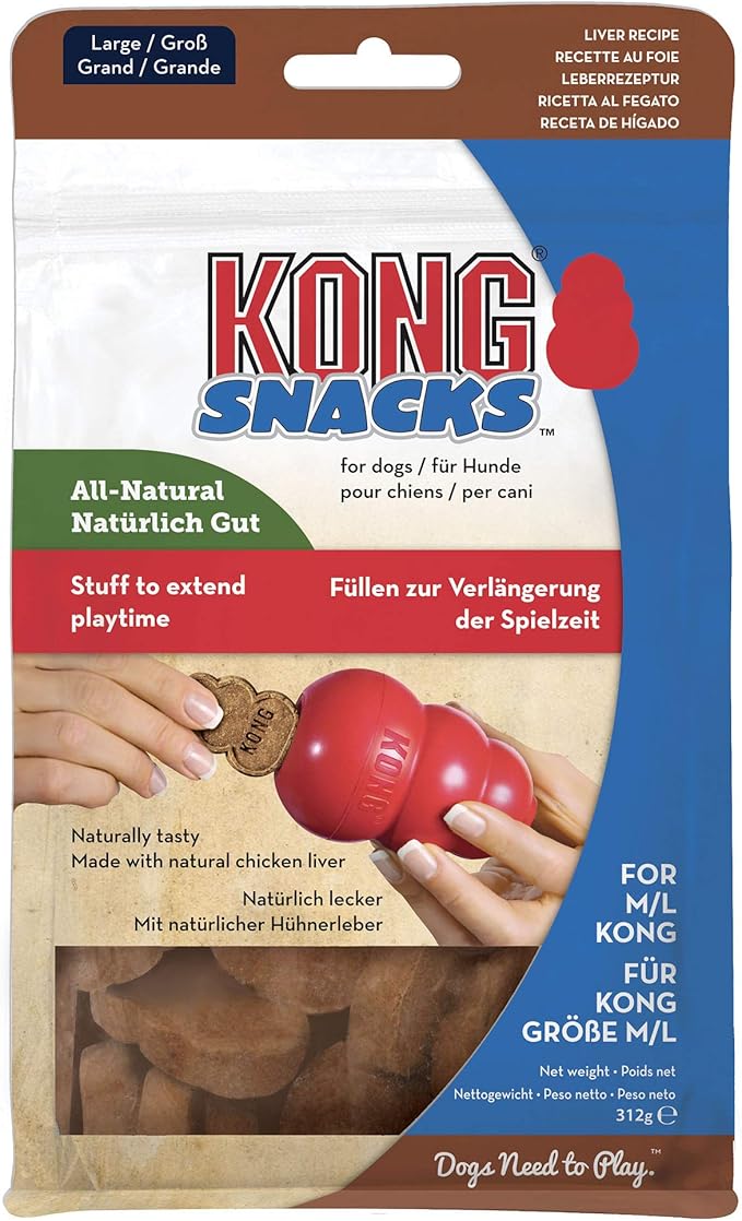 KONG - Snacks - All Natural Dog Treats Classic Rubber Toys - Liver Flavor for Large Dogs