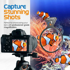 Flipper Cleaner FL!PPER Flipper DeepSee Viewer MAX 5" Black - Coral and Fish Magnifier for Reef Tank and Freshwater Aquarium Photography and Videography - Magnetic Magnifying Glass