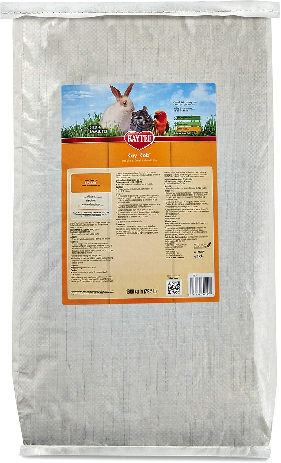 Kaytee Kay Kob Bedding and Pad for Pets, 1 Cubic Foot