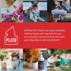 PLATO Pet Treats Dog Treats - Air-Dried Jerky - Delicious, Real Meat - Grain Free - Supports Healthy Digestion - Chicken with Goat Milk