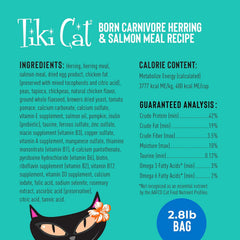 Tiki Cat Born Carnivore High Protein, Herring & Salmon Meal, Grain-Free Baked Kibble to Maximize Nutrients, Dry Cat Food