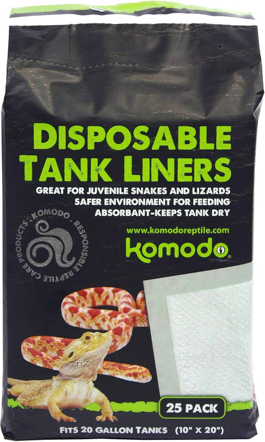 Komodo Repti-Pads 20x10x10 25 Pack