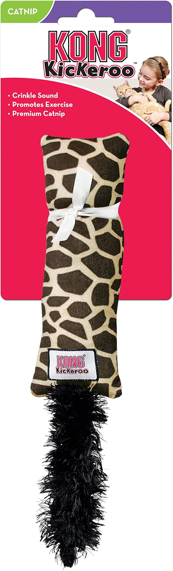 KONG - Kickeroo Giraffe Pattern - Play Enticing Cat Toy, North American Premium Catnip