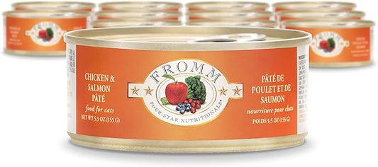 Fromm Four-Star Nutritionals Chicken & Salmon Pate Cat Food - Premium Wet Cat Food - Chicken Recipe