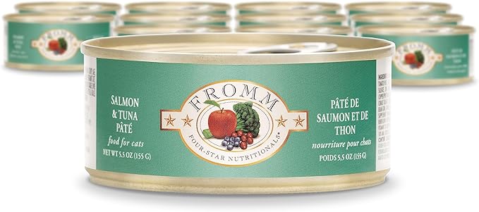 Fromm Four-Star Nutritionals Salmon & Tuna Pate Cat Food - Premium Wet Cat Food - Salmon Recipe.