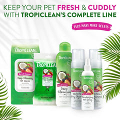 TropiClean Dog Wipes for Paws, Butt, Face, and Body, Anytime Cleaning and Deodorizing Pet Wipes, Safe for Licking, Berry Scent, Cat Safe 100 count