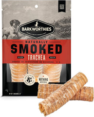 Barkworthies USA Hickory Smoked Beef Trachea - 6 Inch 3 Count (Pack of 1) - Natural Glucosamine and Chondroitin, High Protein, Smoky Aroma