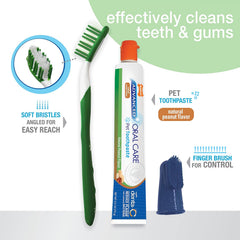 Nylabone Advanced Oral Care Natural Dog Dental Kit Peanut Flavor