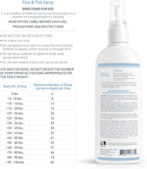 Veterinary Formula Flea and Tick Spray for Dogs – Easy-to-Use Dog Flea Spray, Kills on Contact, Prevents Egg & Larval Development for 14 weeks