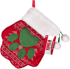 KONG Christmas Stocking for Dogs and Cats - Holiday Sweater Print and Paw Patch